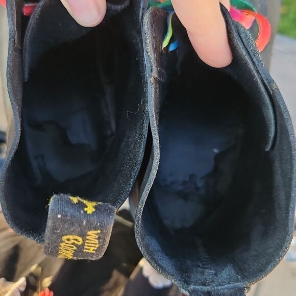 Dr. Martens Black Leather Boots – Size 41 (Rainbow Stitch & Laces) - Picture 10 of 11